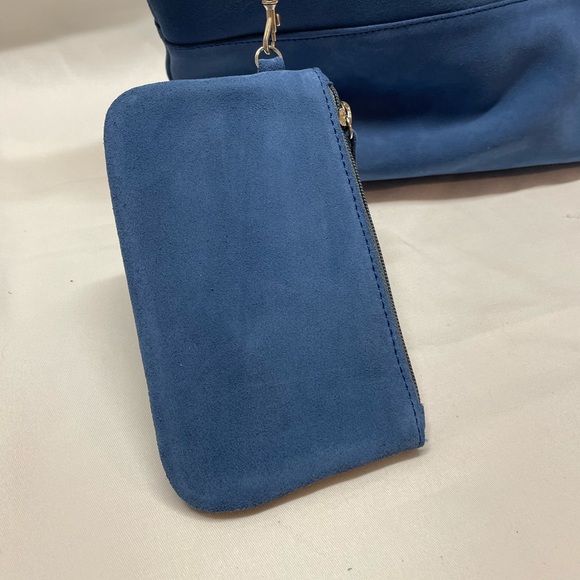 SALE!! Fabulous Lapis blue sturdy suede tote from Marrakech - Picture 6 of 10